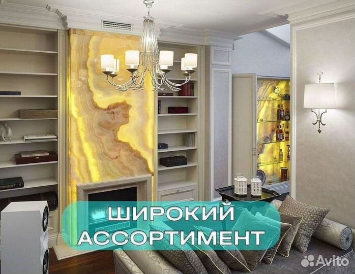 Облицовка камина из светлого мрамора