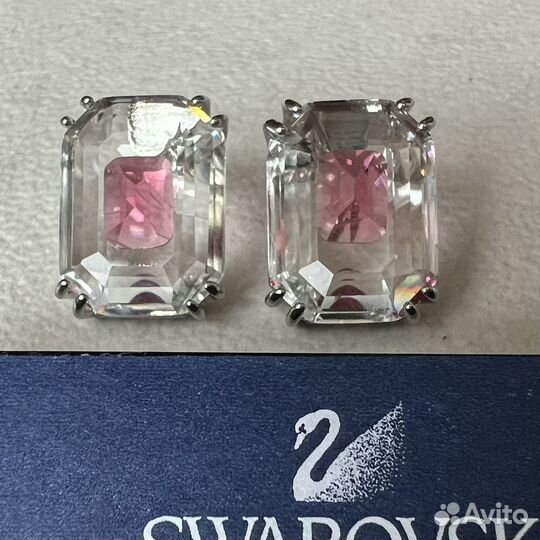 Swarovski серьги chroma с розовым