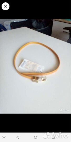 Новый Ремень 87 см * 1 см рыжий (коричневый)