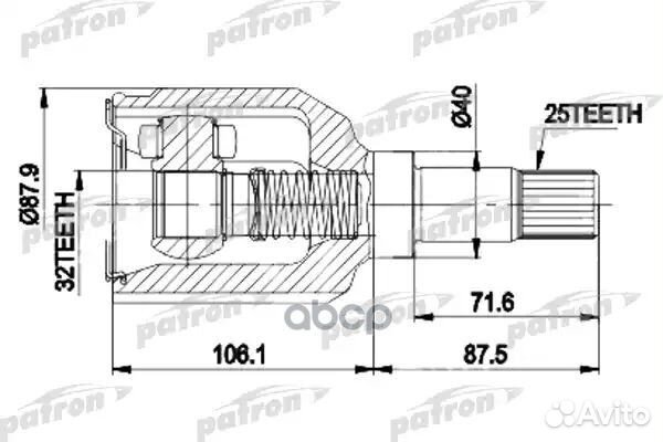 ШРУС внутр лев к-кт 25x40x32 chrysler: voyager