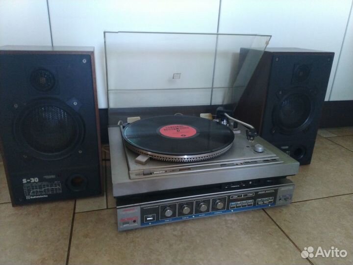 Проигрыватель Вега 110+усилитель+колонки