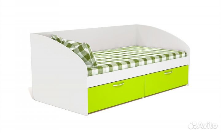 Детская кровать Радуга фасад Лайм