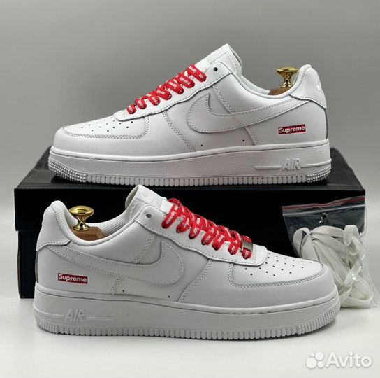 Белые Nike Air Force 1 Low & Supreme для повседнев