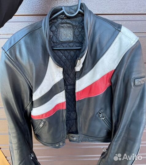 Кожаная мото куртка