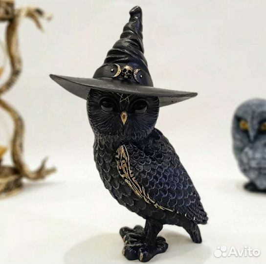 Статуэтка сова в шляпе волшебника (14см)