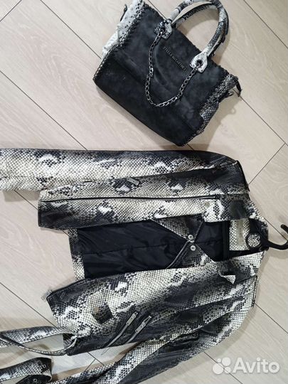 Кожаный пиджак+ сумка