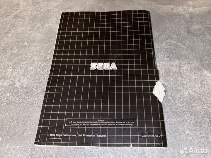 Sega Mega Drive PAL инструкция оригинал