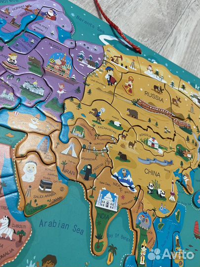 Магнитный пазл Карта мира на английском языке