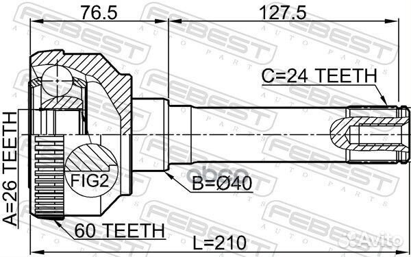 ШРУС внешний 26X40X24 подходит для Land Rover D