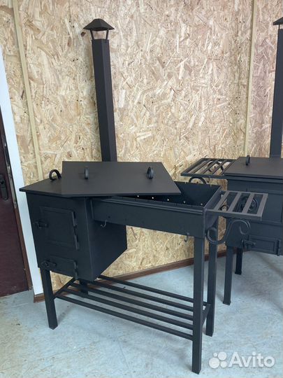 Мангал с печью под казан