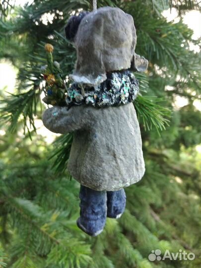 Ватные елочные игрушки ручной работы