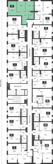 2-к. квартира, 49,2 м², 7/12 эт.