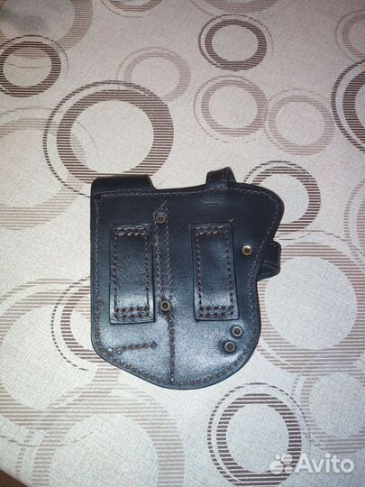 Кожанная кобура для ПМ Tiger с запасным магазином