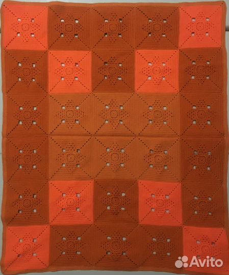 Плед детский вязаный ручная работа 110х92 см