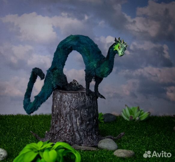 Дракон водолей игрушка в смешанной технике