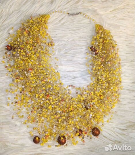 Колье воздушное из бисера ручная работа