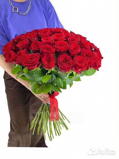 Роза. Букет 51 высокой бордовой розы.Высота 80 см