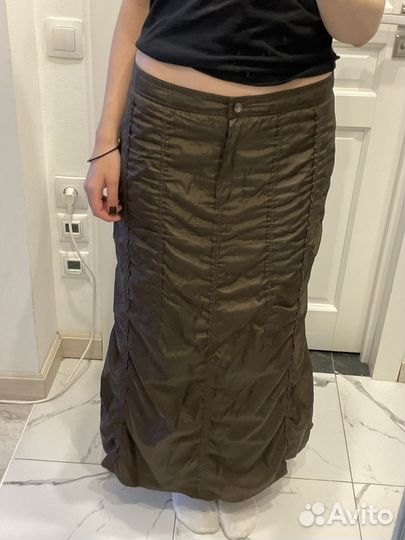 Винтажная юбка макси из плащевки