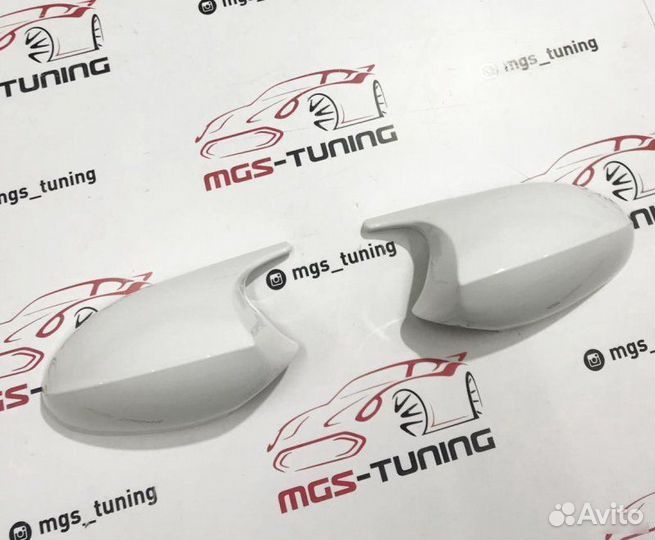 Крышки зеркал M3 белые на BMW 3 E90 Дорест