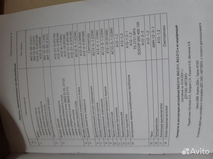 Руководство по эксплуатации оригинал ваз 2110-12