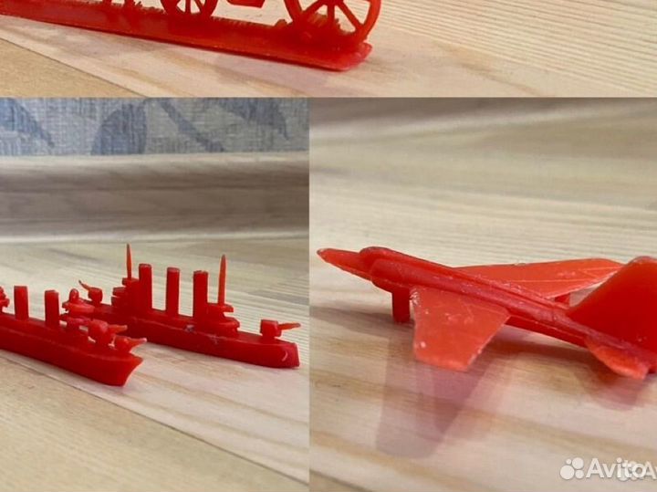 Пластмассовые игрушки СССР, самолет, корабль