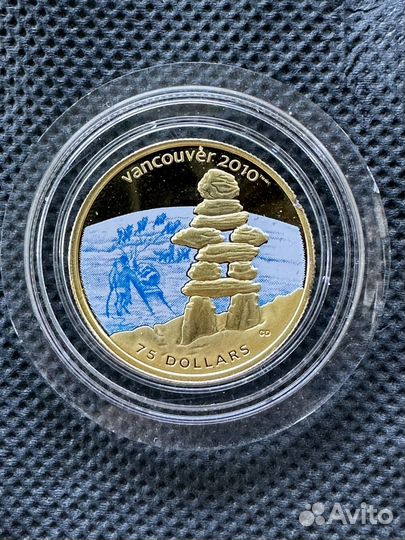 Монета Золото Канада Цветная Ванкувер