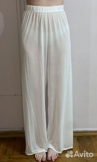Белые лёгкие прозрачные штаны ushatava