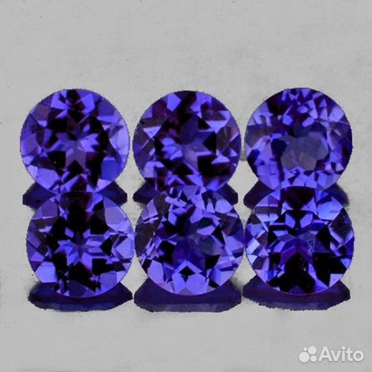 Иолит натуральный 1,33Ct 4мм 6шт VVS Круг