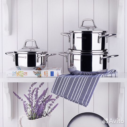 Набор кастрюль Perla из нержавейки с крышками