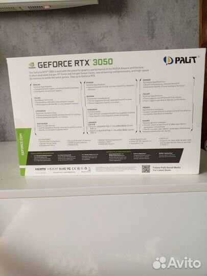 Видеокарта palit GeForce rtx 3050 dual 8gb