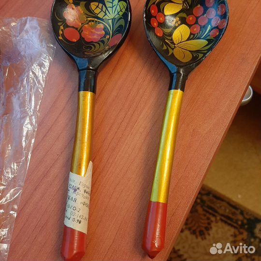 Деревянные ложки матрёшки колокольчик