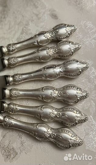 Ножи СССР, мельхиор, набор,покрытый серебром 999,9