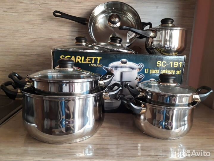 Набор посуды кастрюль Новый нержавеющая сталь