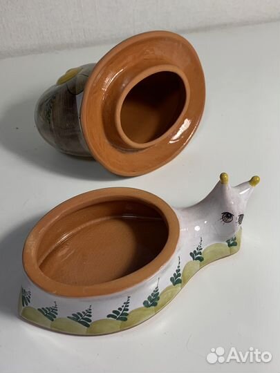 Шкатулка майолика улитка глина