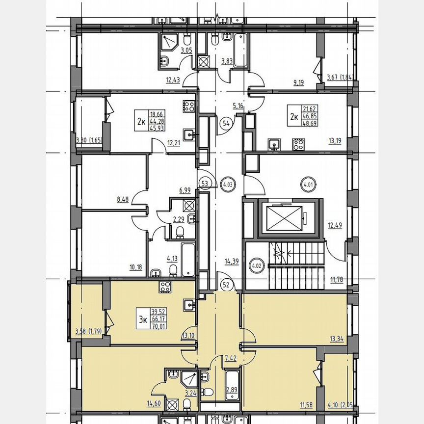 3-к. квартира, 70 м², 4/12 эт.