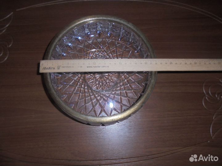Ваза. Хрусталь с серебром. 875 пр. Диаметр 22 см