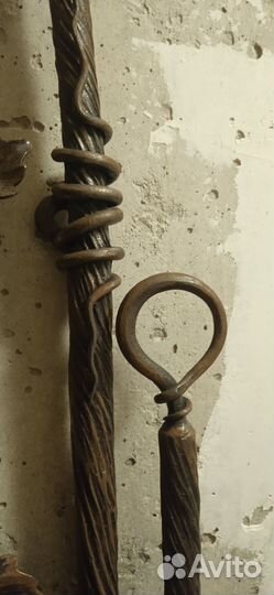 Кованый каминный набор виноградная лоза