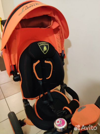 Велосипед коляска детский трехколесный Lamborghini