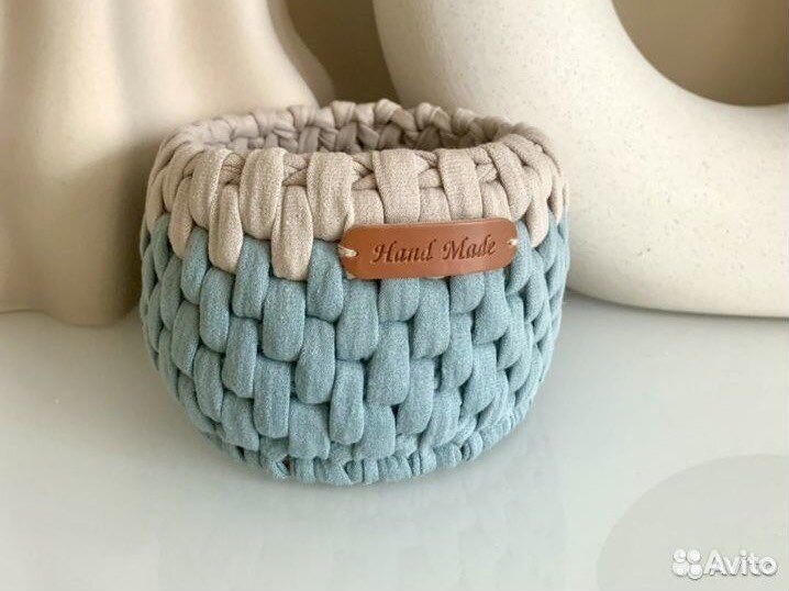 Корзинка из трикотажной пряжи