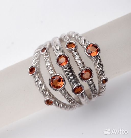 Американское серебряное кольцо с цитринами от комп