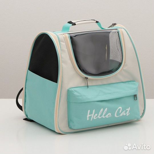 Рюкзак для переноски 'Hello Cat', прозрачный, 32 х