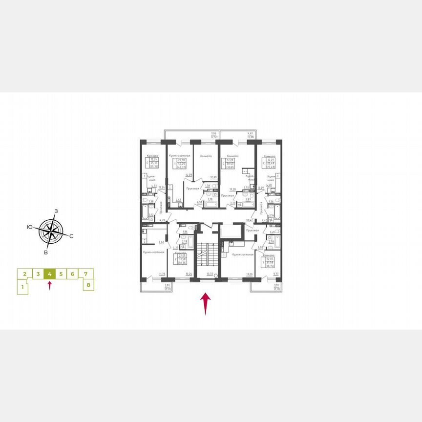1-к. квартира, 44,9 м², 5/5 эт.
