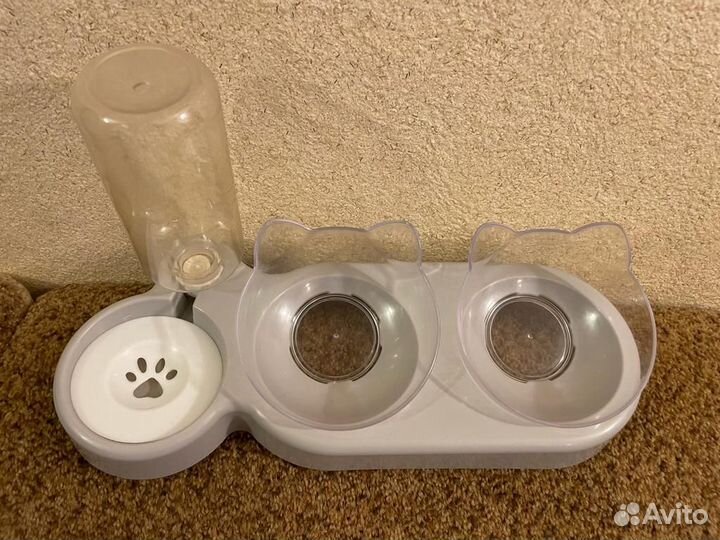 Кормушка для кошки (собачки): 2 миски, автопоилка
