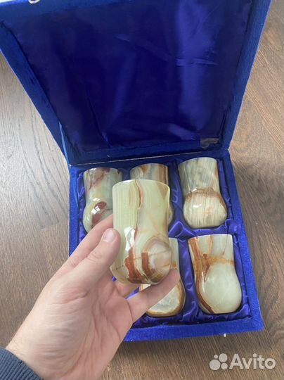 Подарочный набор стаканов из оникса 6 шт