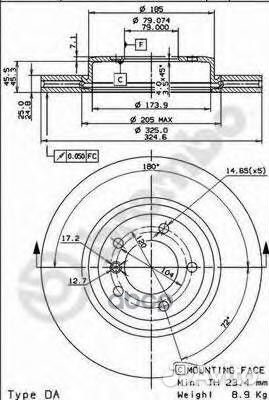 Диск тормозной передн. с уф покрытием BMW 3 (E4