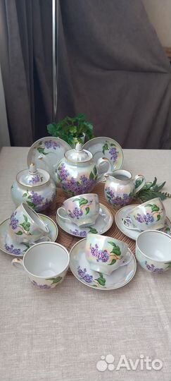 Чайный сервиз Дулево Сирень 15пр СССР (винтаж)