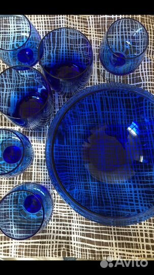 Посуда синее стекло