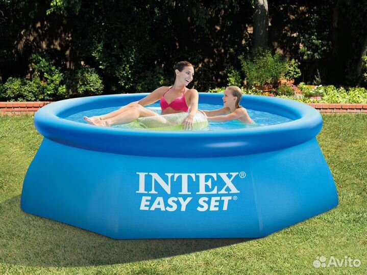 Бассейн надувной Intex 244 х 61 см + фильтр-насос