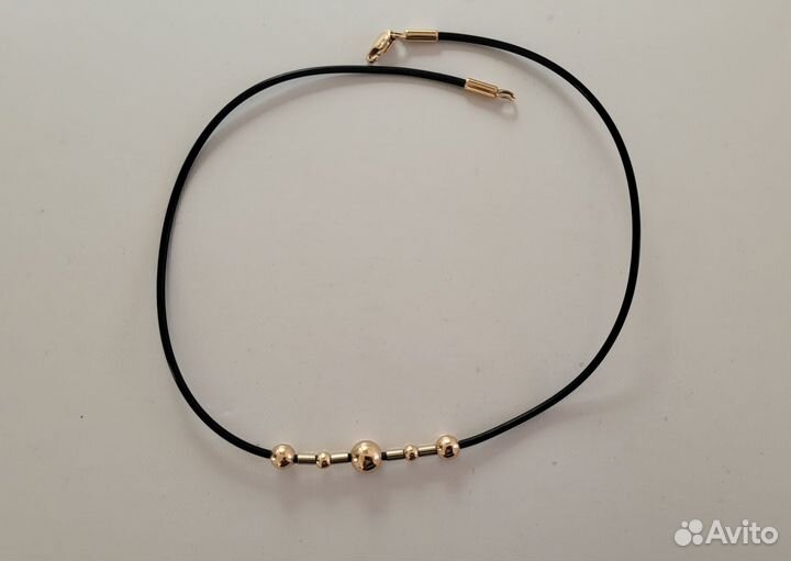 Колье чокер каучук и золото