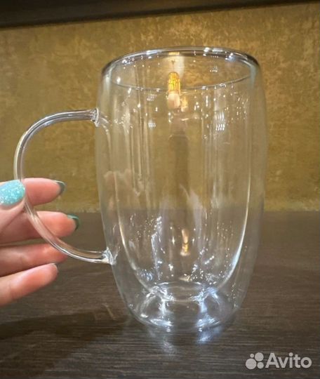 Кружки с двойным стеклом новые 2 шт набор